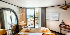 Habitación doble, balcón, vista al mar | Vista a la playa o el mar