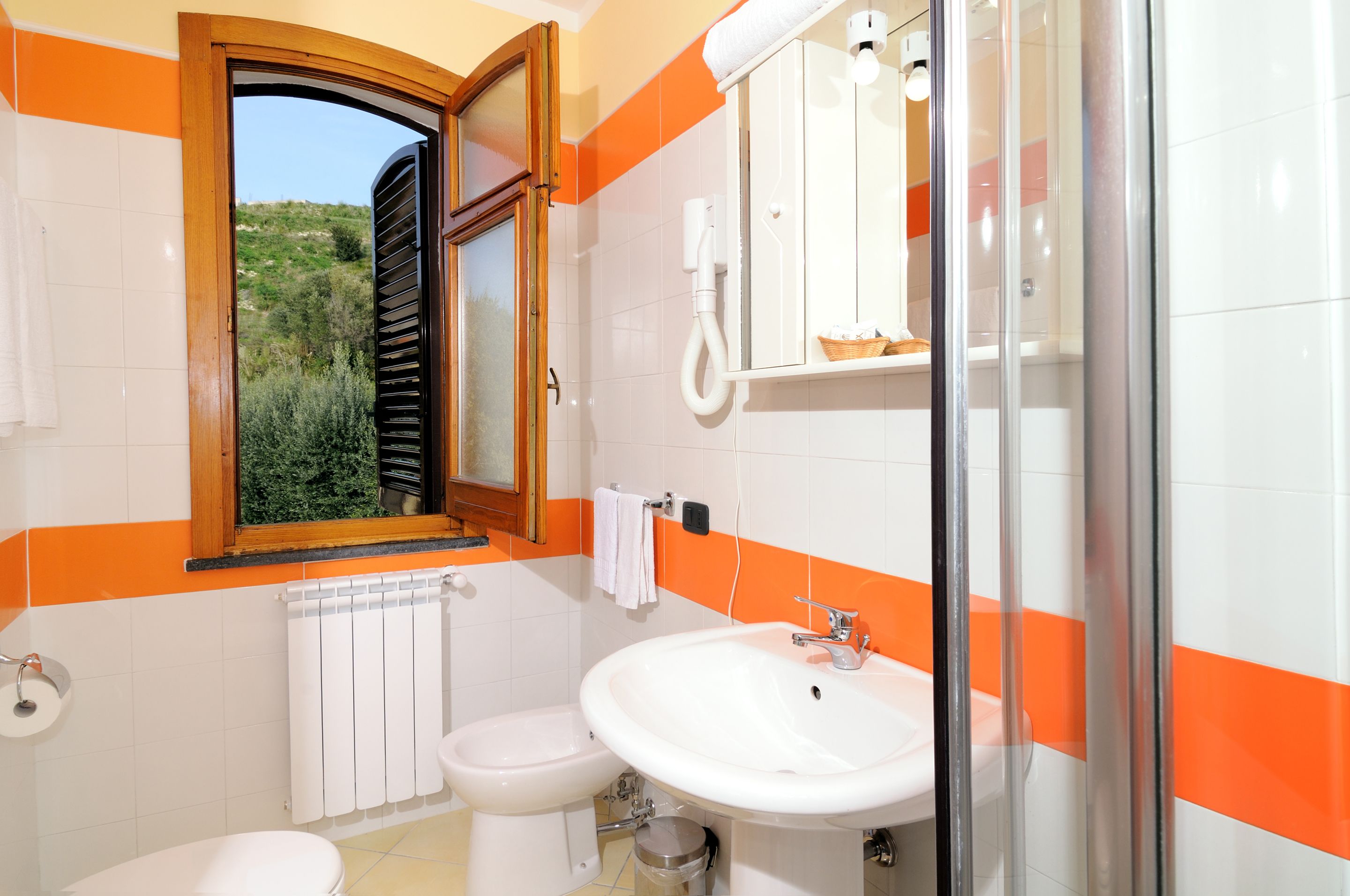 double or twin room | bathroom | shower, free toiletries, hair dryer, dressing gowns