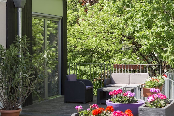 Outdoor banquet area
