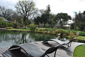 室外泳池;泳池傘、躺椅