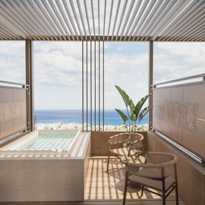 Signature Sea View Hot Tub Adults Only Complex | Egyptian cotton sheets, premium bedding, down comforters, pillowtop beds - Esperides Resort Crete, The Authentic Experience (Hersonissos)