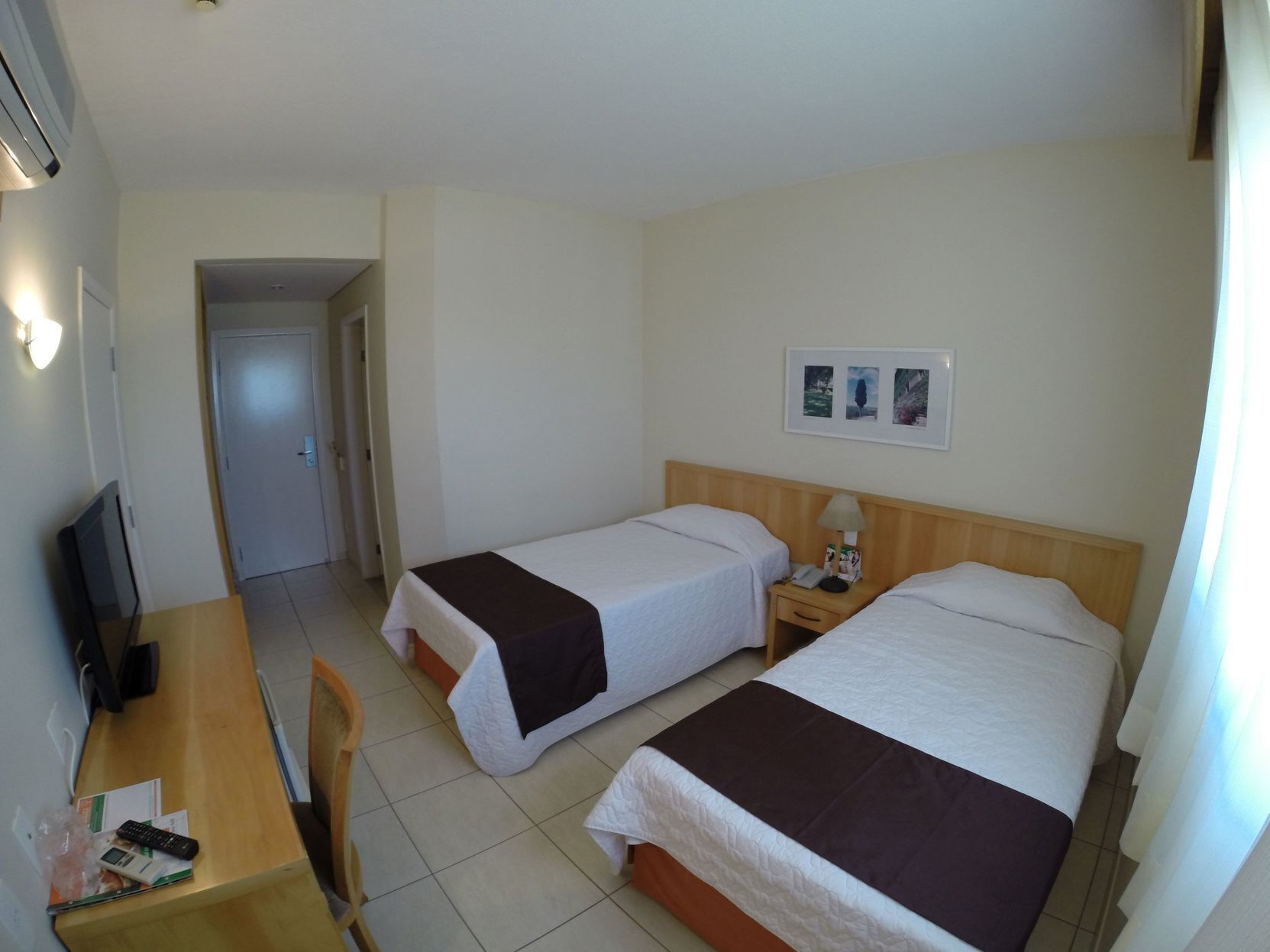 Desk, laptop workspace, blackout curtains, soundproofing