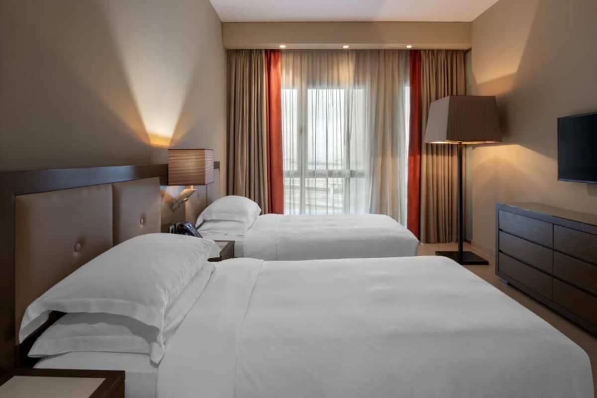 Down duvets, minibar, in-room safe, desk