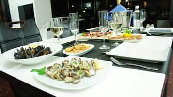 Breakfast, lunch, dinner served; Mediterranean cuisine, pool views