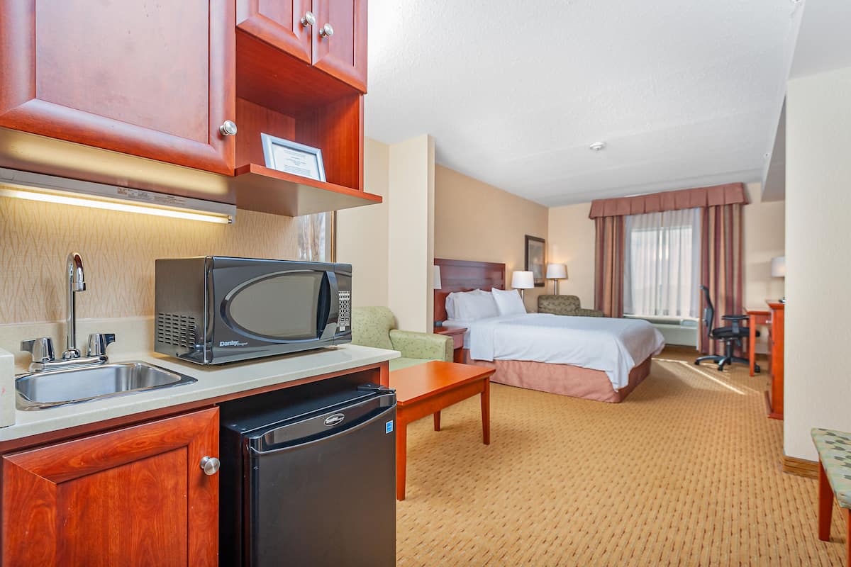 Suite, 1 King Bed with Sofa bed | Hypo-allergenic bedding, desk, laptop workspace, blackout drapes