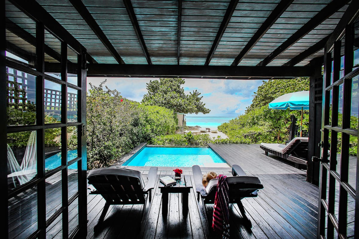 Beachfront Sanctuary Pool Cottage | Terrasse/patio