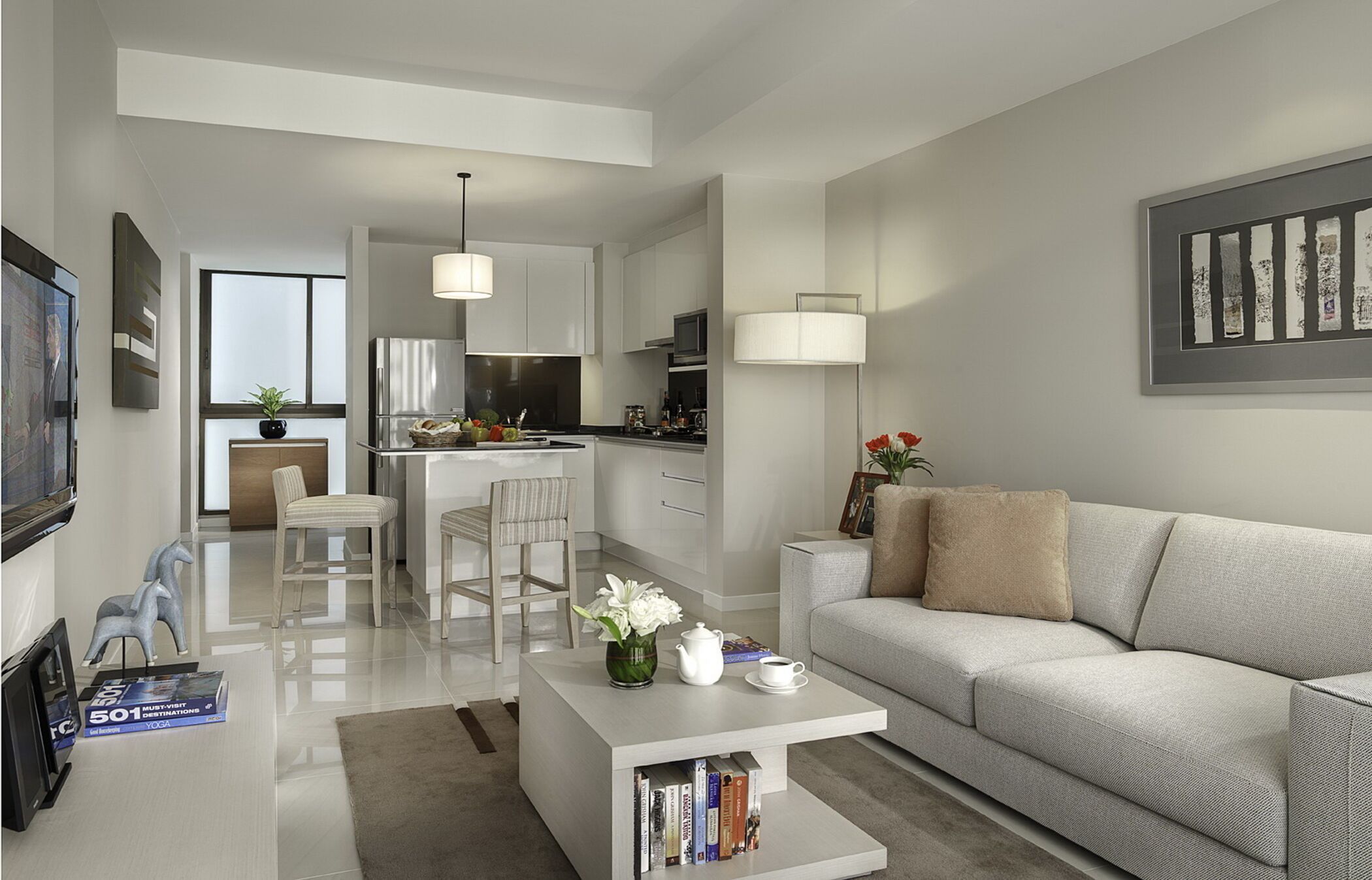 Living room | 32-inch LCD TV with satellite channels, TV, DVD player