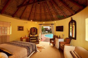 Luxury Poolside Chalet | Minibar, in-room safe, desk, iron/ironing board - French Lodge International (George)