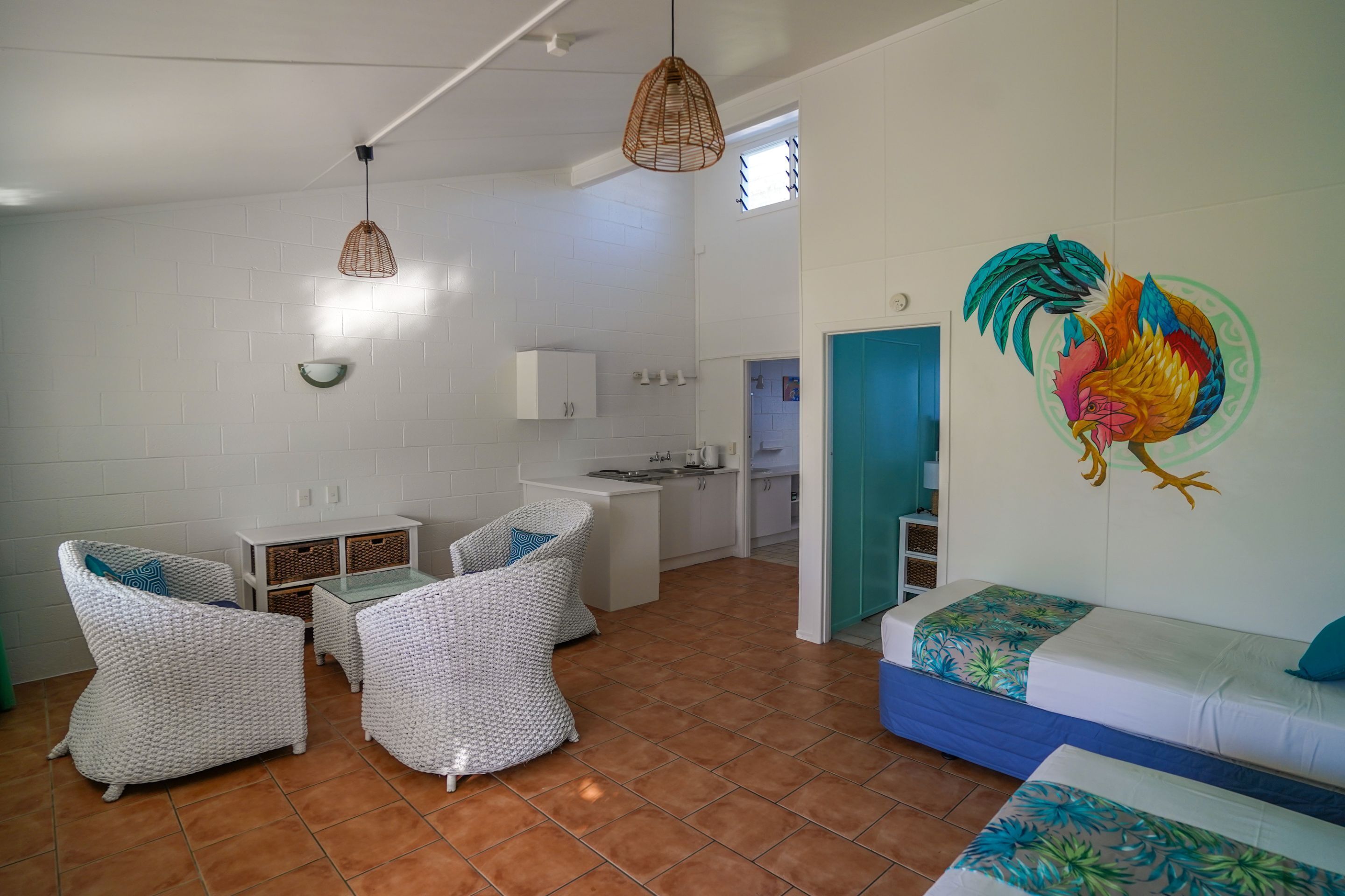 pool view | individually decorated, individually furnished, desk, iron/ironing board