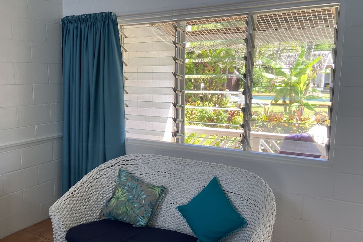 pool view | individually decorated, individually furnished, desk, iron/ironing board