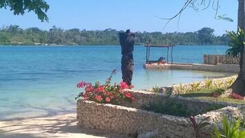 Private beach nearby, white sand, sun loungers, beach umbrellas