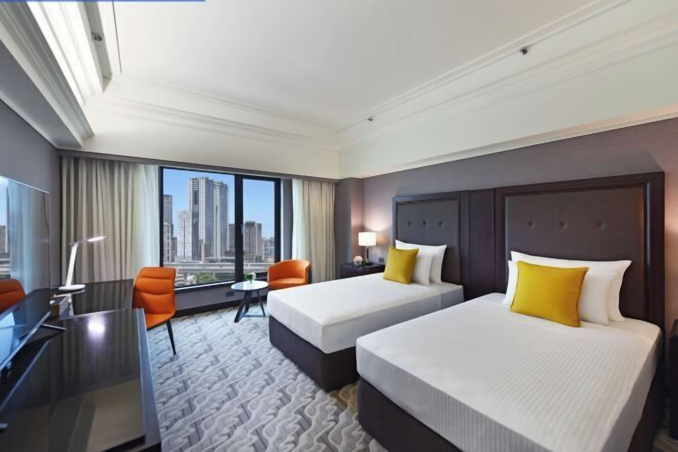 In-room safe, desk, laptop workspace, blackout drapes