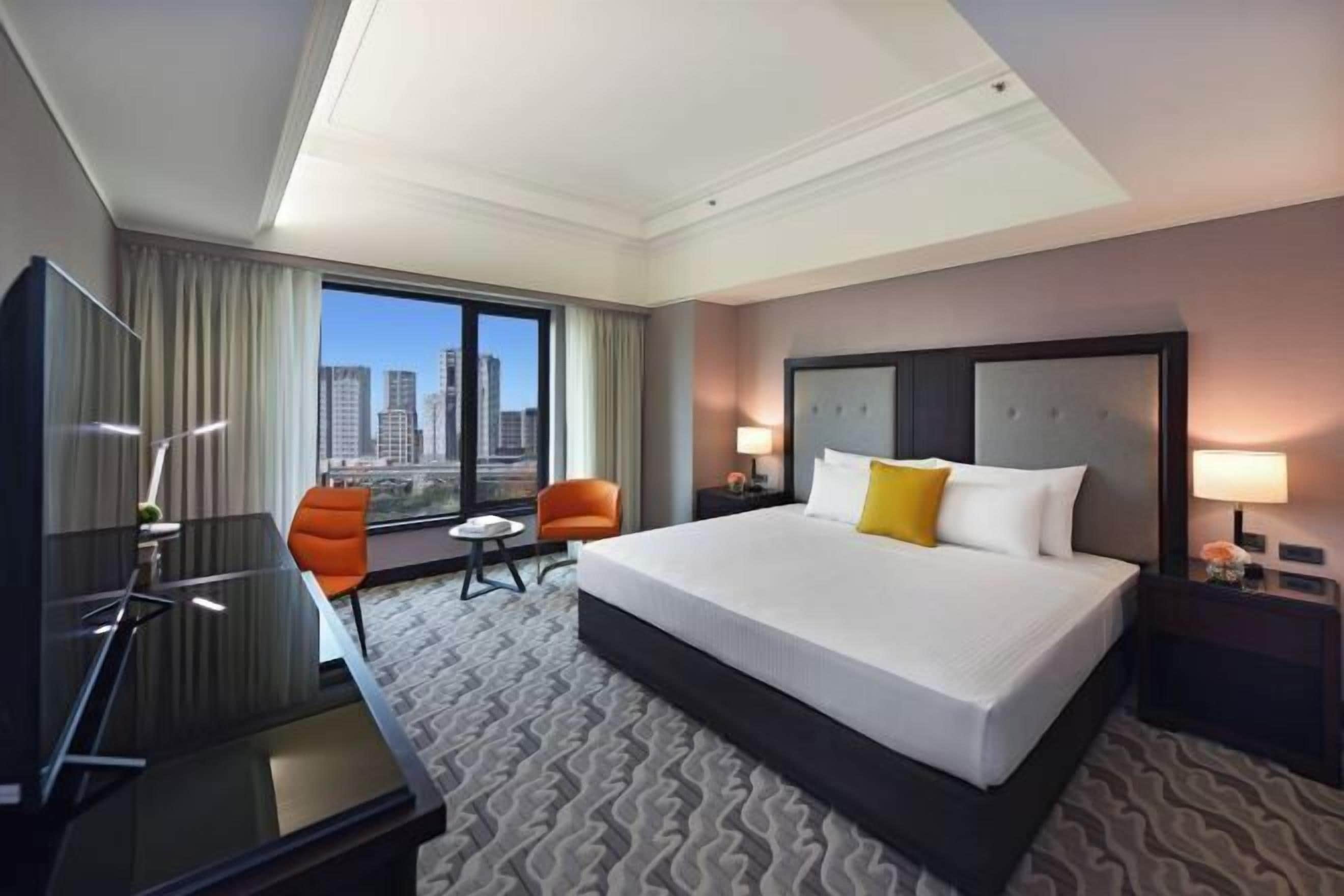 In-room safe, desk, laptop workspace, blackout drapes