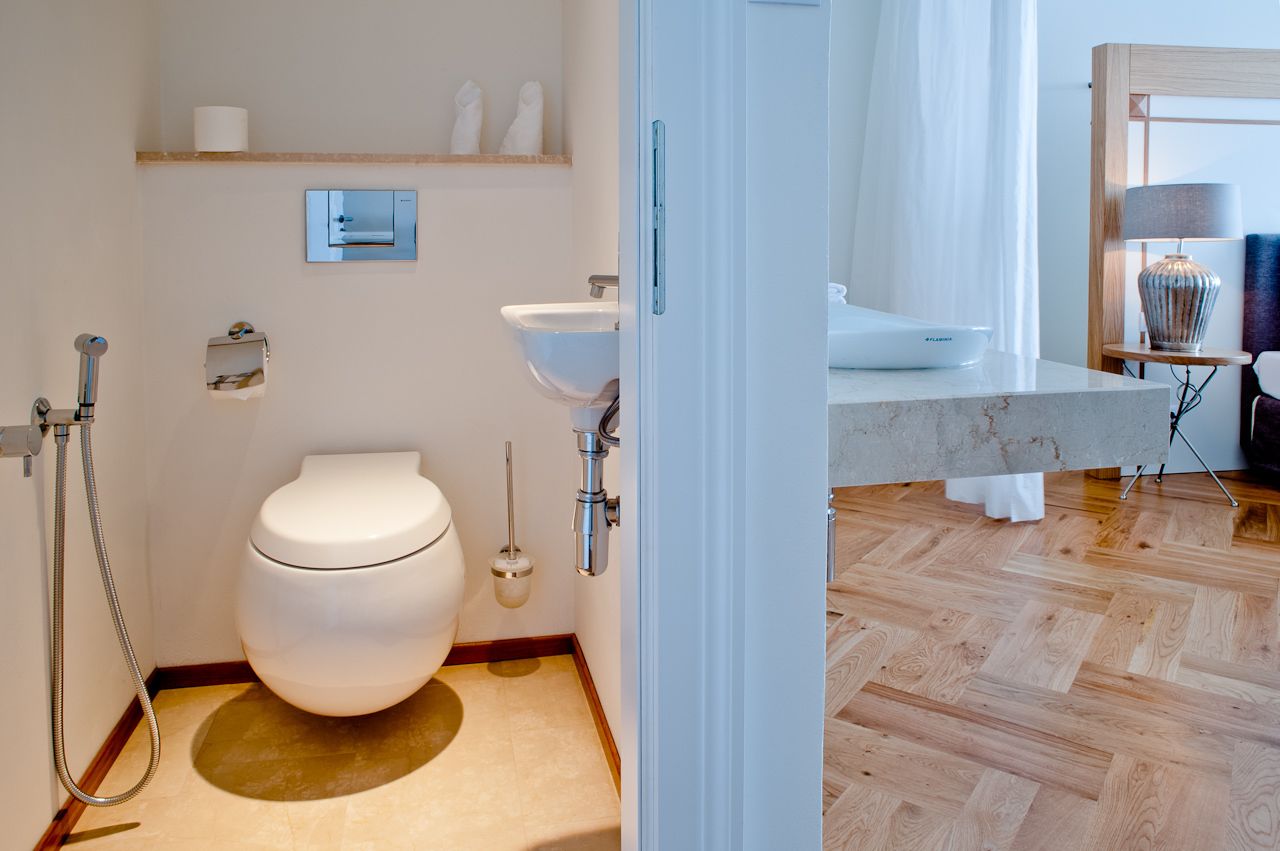 shower, hair dryer, slippers, bidet