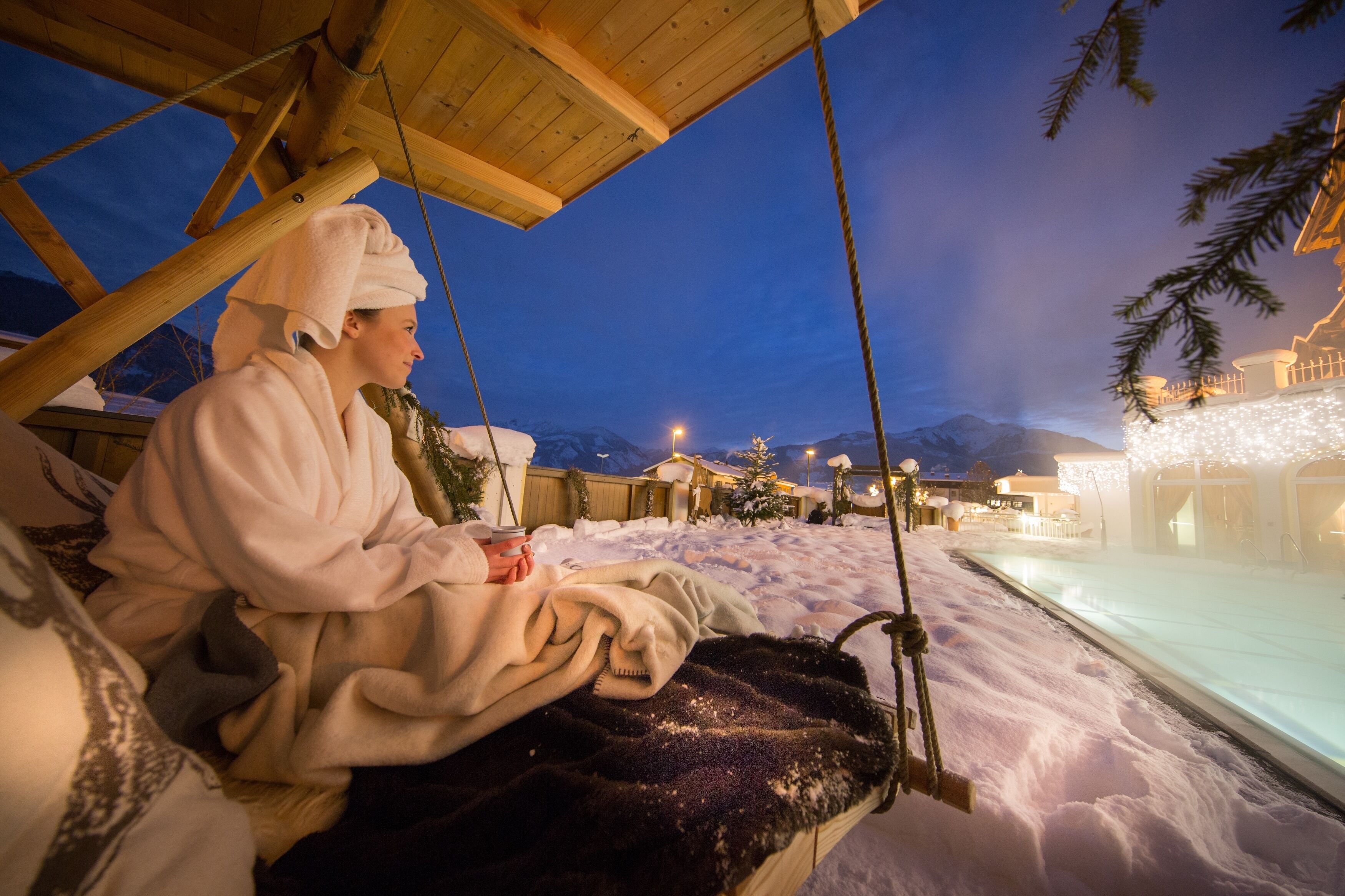 indoor pool, outdoor pool, pool loungers