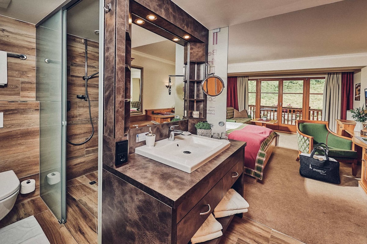 free toiletries, hair dryer, bathrobes, slippers