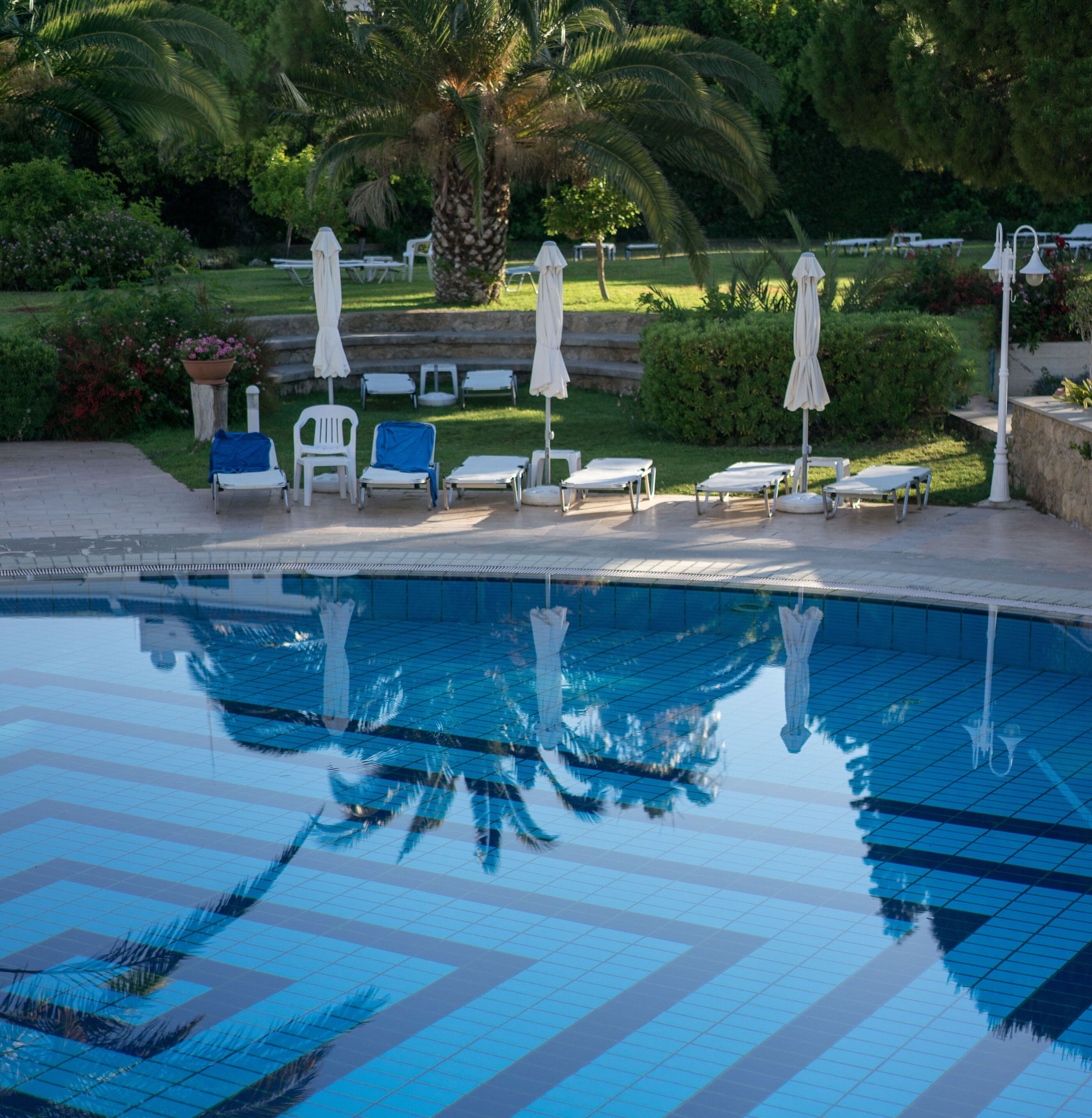 indoor pool, 2 outdoor pools, pool umbrellas, pool loungers