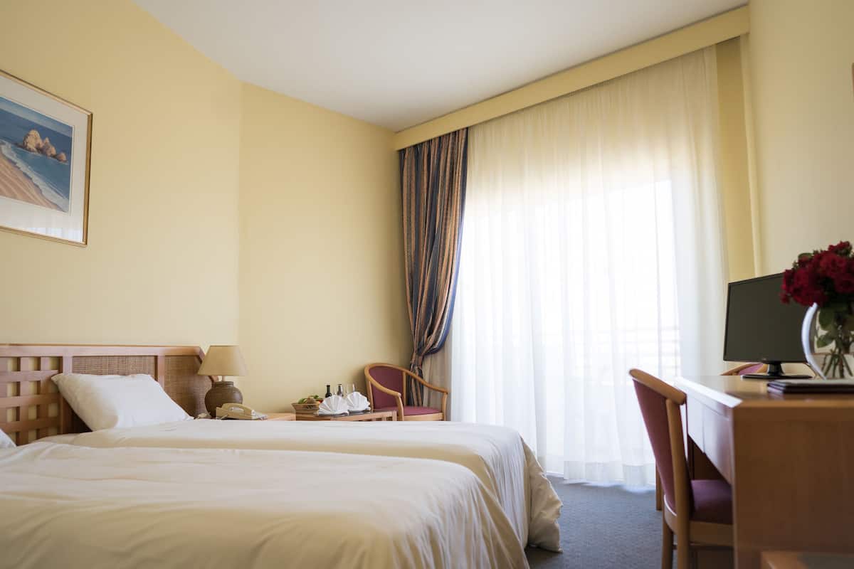 desk, blackout curtains, iron/ironing board, free wifi