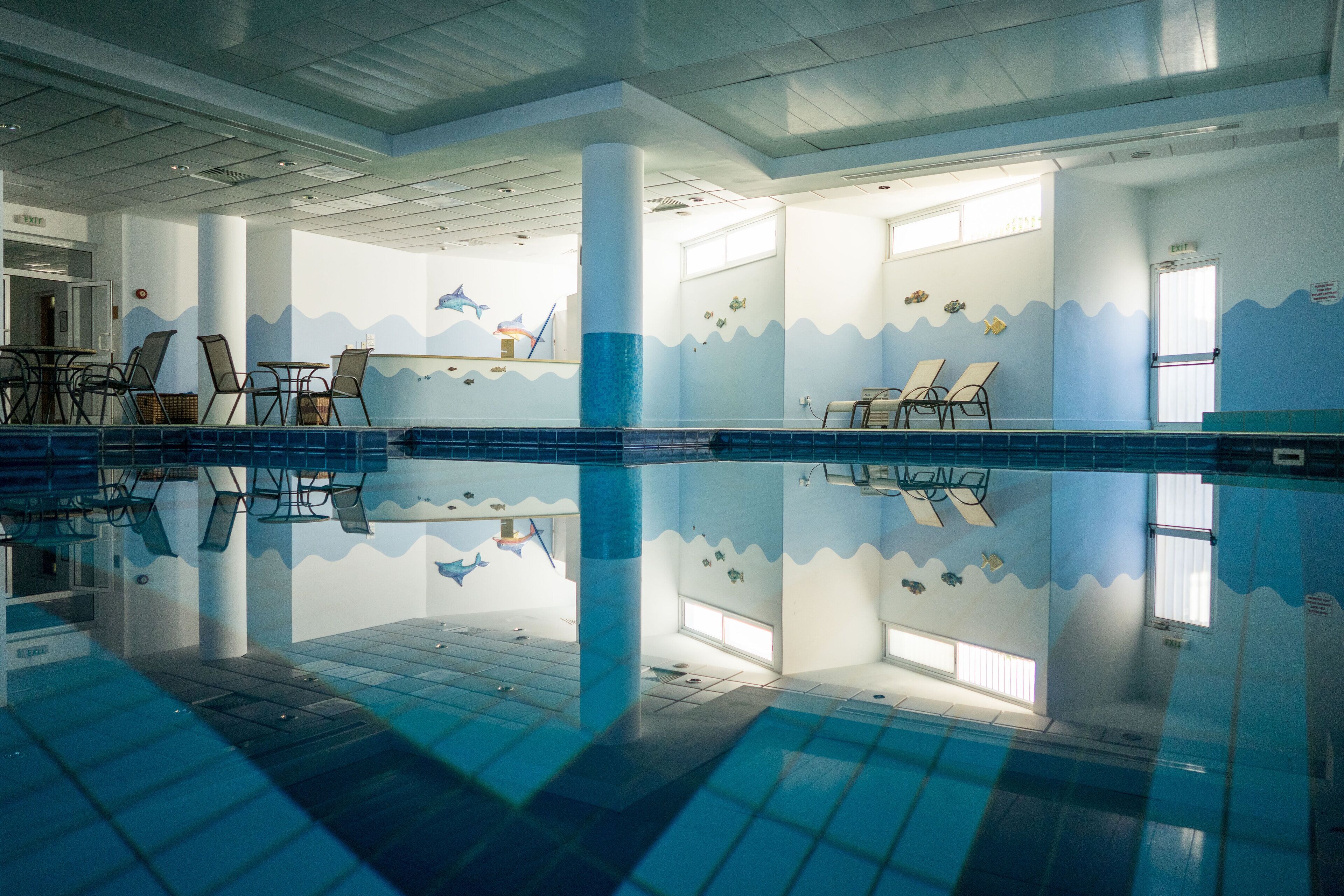 indoor pool, 2 outdoor pools, pool umbrellas, pool loungers