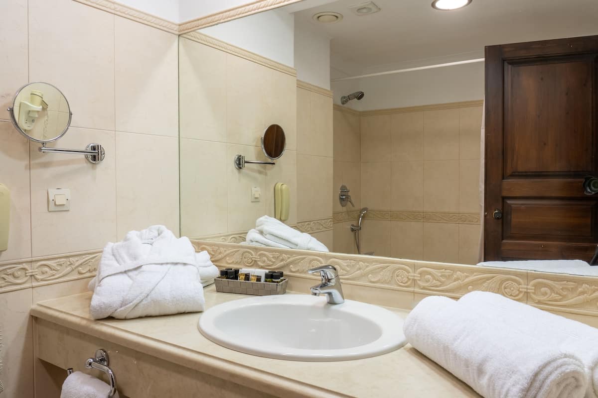 shower, free toiletries, hair dryer, bathrobes