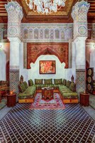 Serviço de café da manhã, culinária marroquina, restaurante ao ar livre 