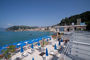 Plage privée, serviettes de plage, bar de plage