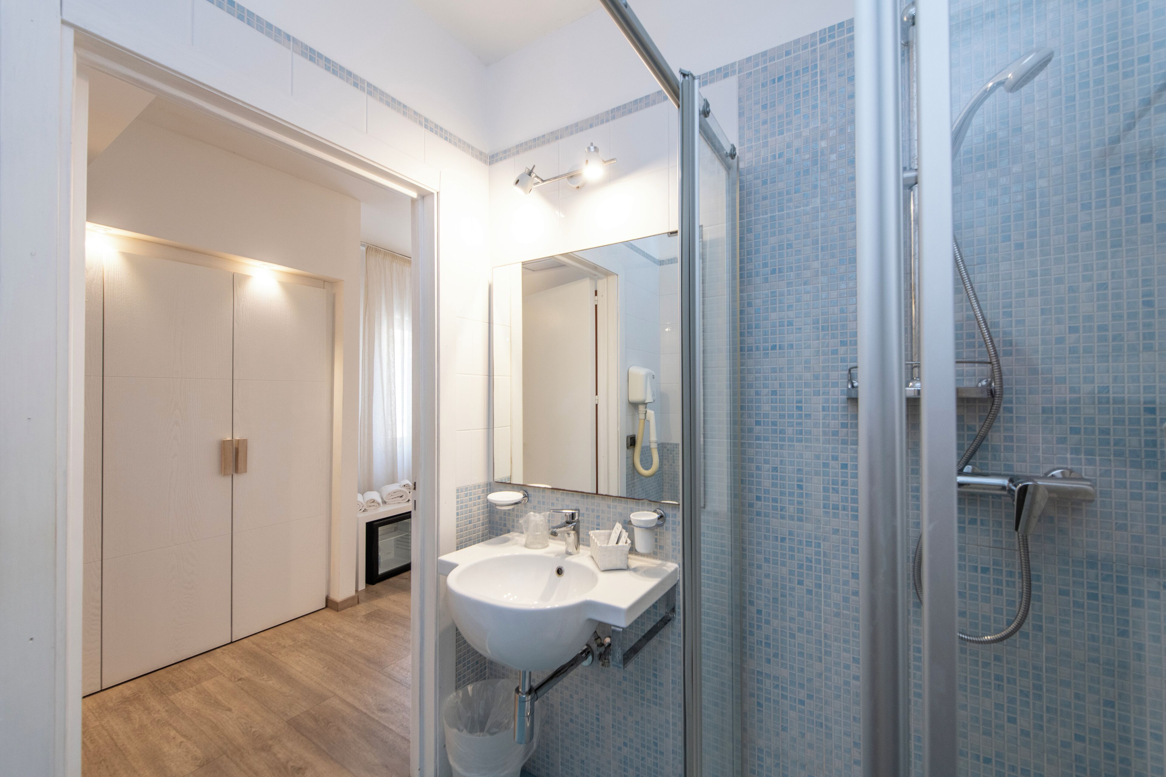 shower, free toiletries, hair dryer, bidet