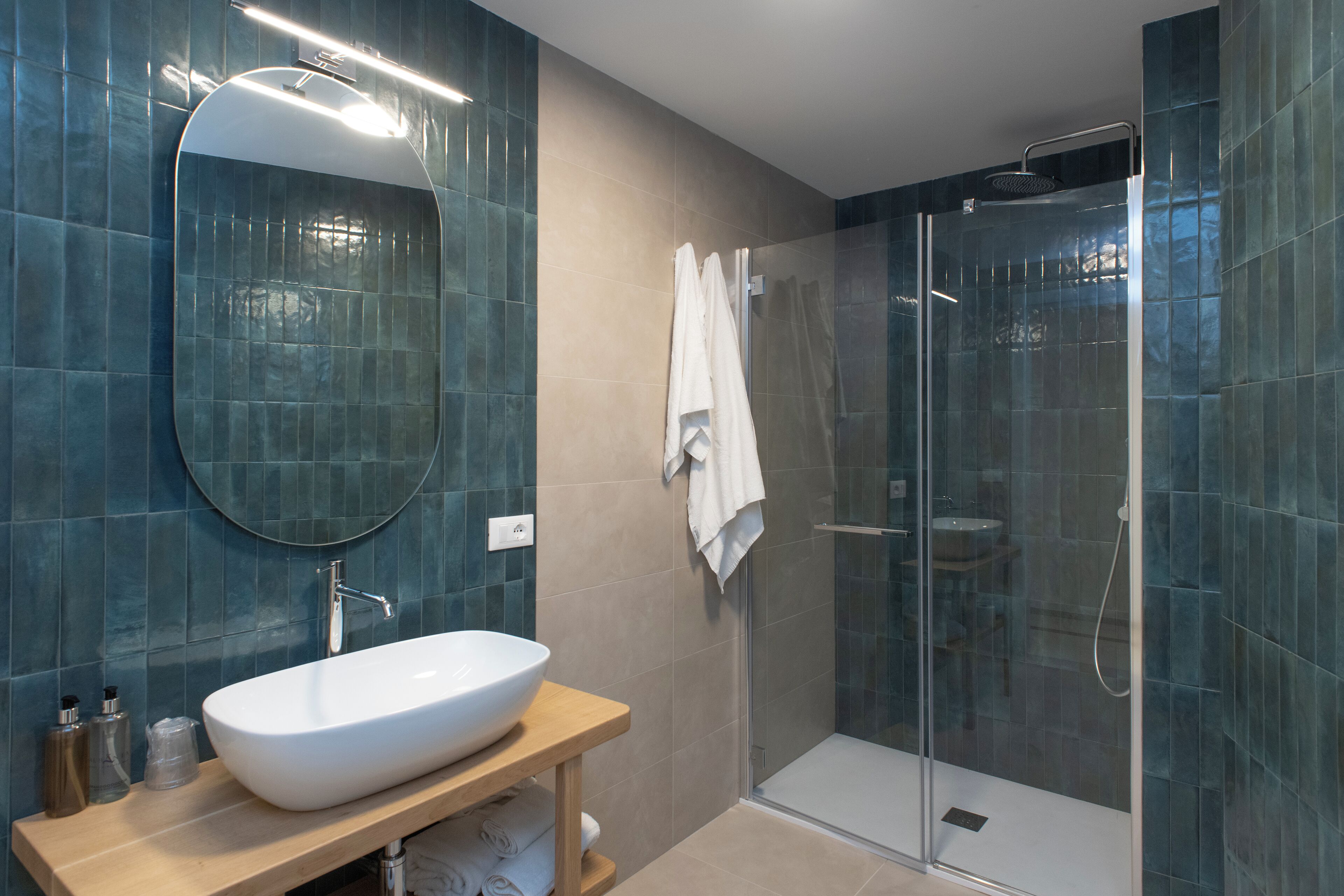 deluxe double room | bathroom | shower, free toiletries, hair dryer, bidet