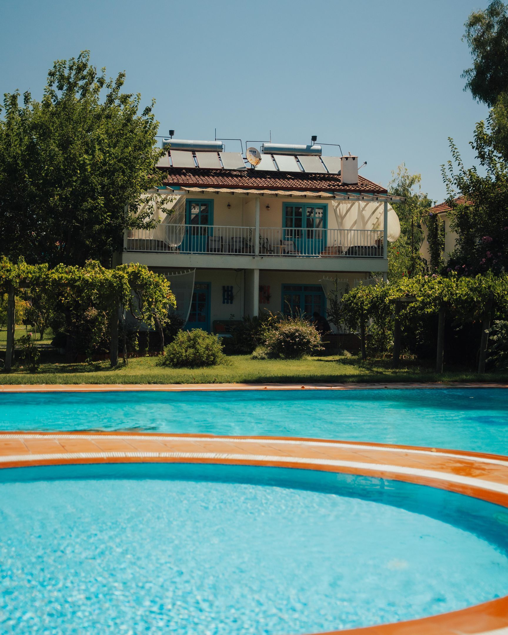Seasonal outdoor pool, open 9:00 AM to 7:00 PM, sun loungers