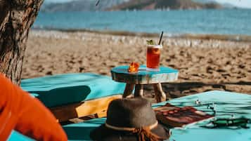 Private beach, beach bar