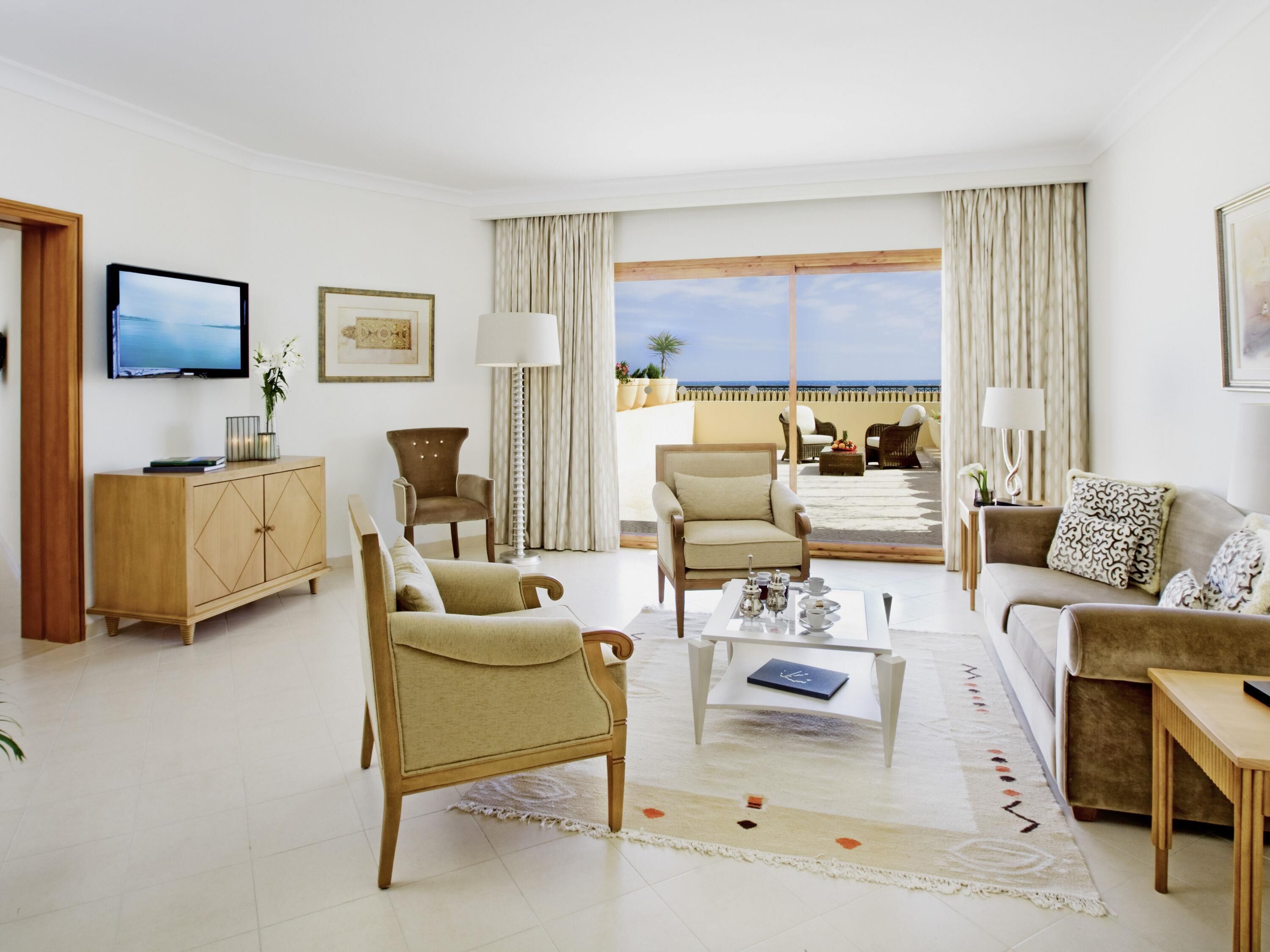 Suite, 1 King Bed, Terrace, Sea View | Premium bedding, minibar, in-room safe, desk
