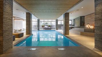 2 indoor pools, pool loungers