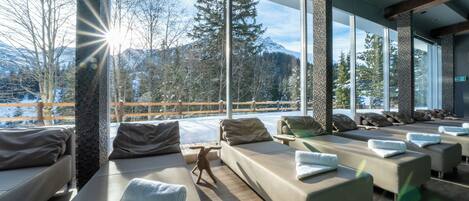 Indoor pool, open 7:00 AM to 7:30 PM, sun loungers