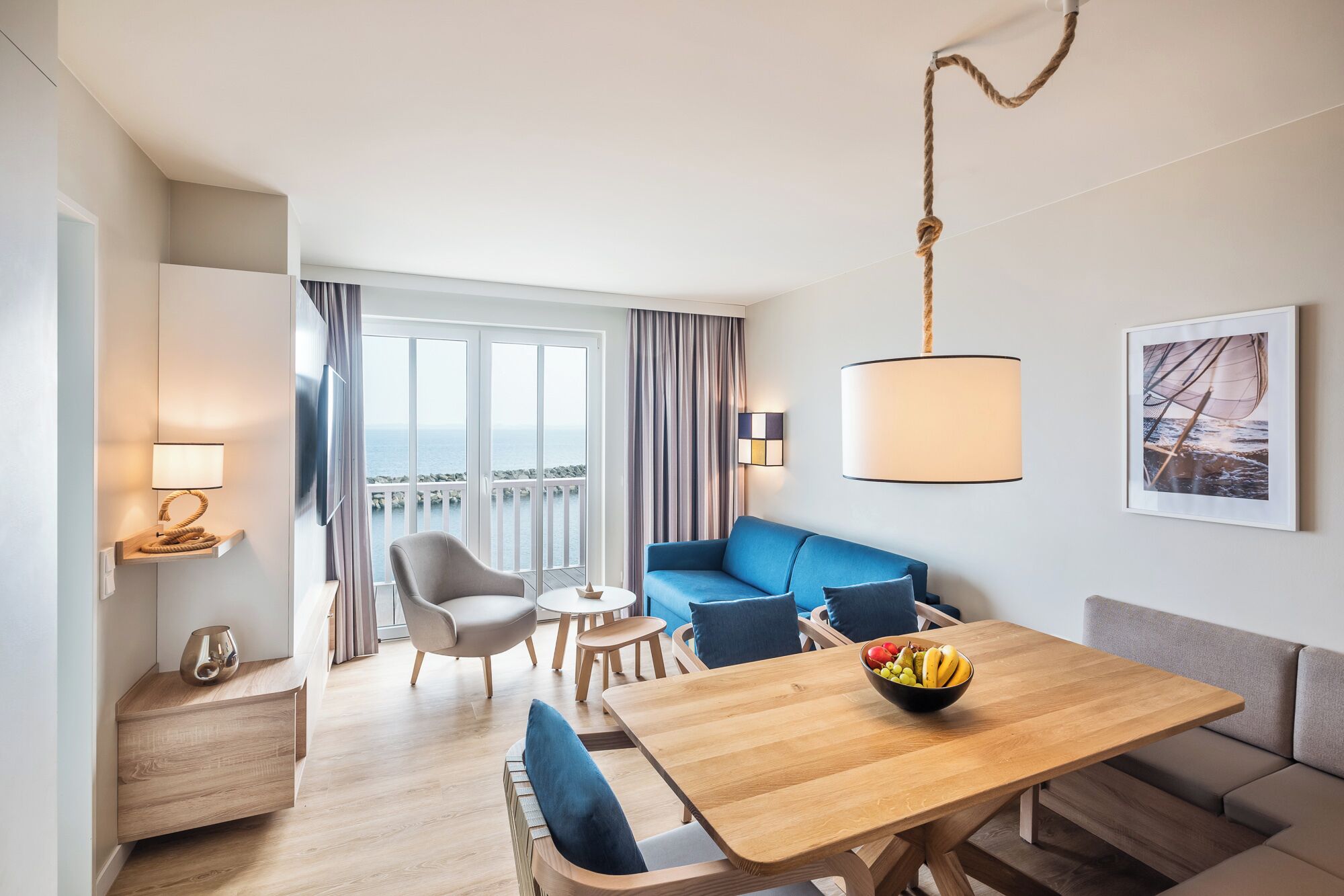 55-inch flat-screen TV with satellite channels, TV