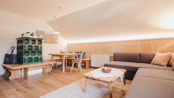 Apartment, 2 Bedrooms ("Felsenfest" (including cleaning fee)) | Living area | Flat-screen TV, fireplace