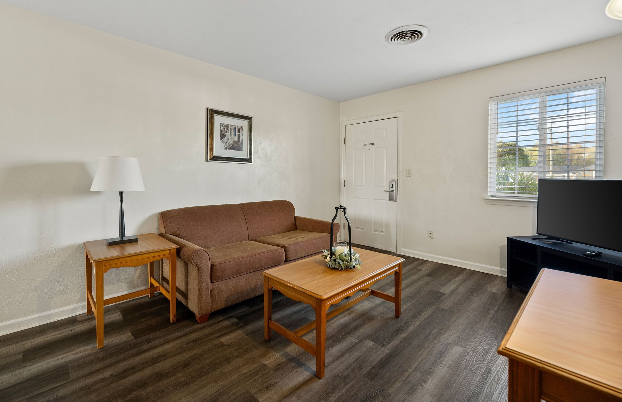 Suite, 1 Queen Bed | Living area | TV