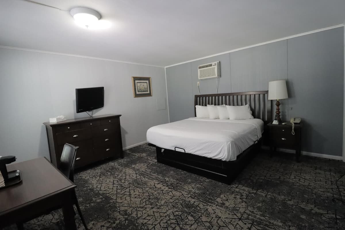 Habitación, 1 cama King size, para no fumadores | Escritorio, tabla de planchar con plancha, wifi gratis y ropa de cama
