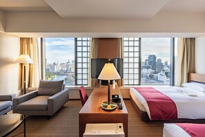 Deluxe Twin Room, Non Smoking (Top Floor / Palace Side) | Down comforters, in-room safe, desk, blackout drapes - Hotel Grand Arc Hanzomon (Tokyo)