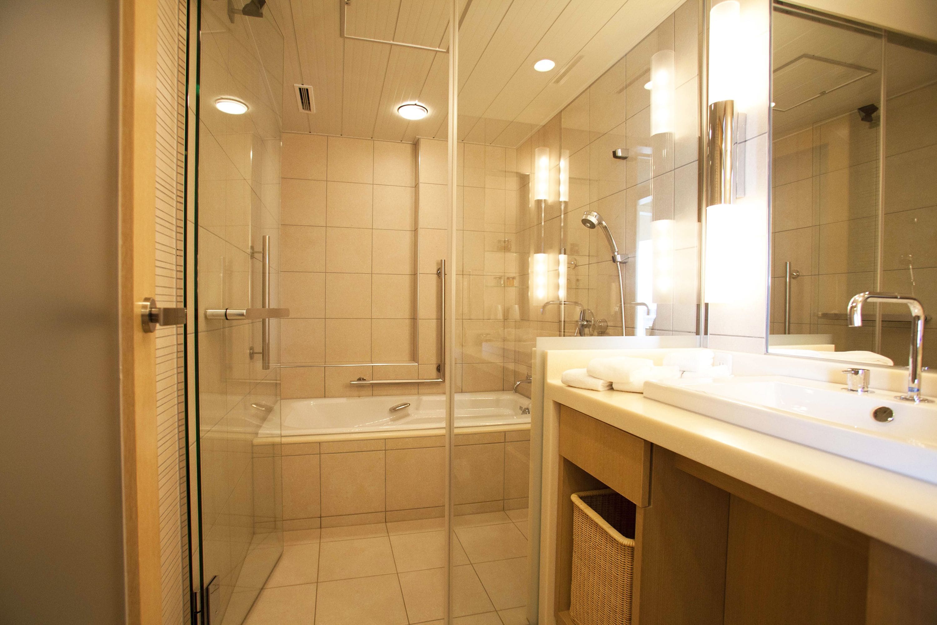 suite (palace view) | bathroom | combined shower/bathtub, free toiletries, hair dryer, slippers