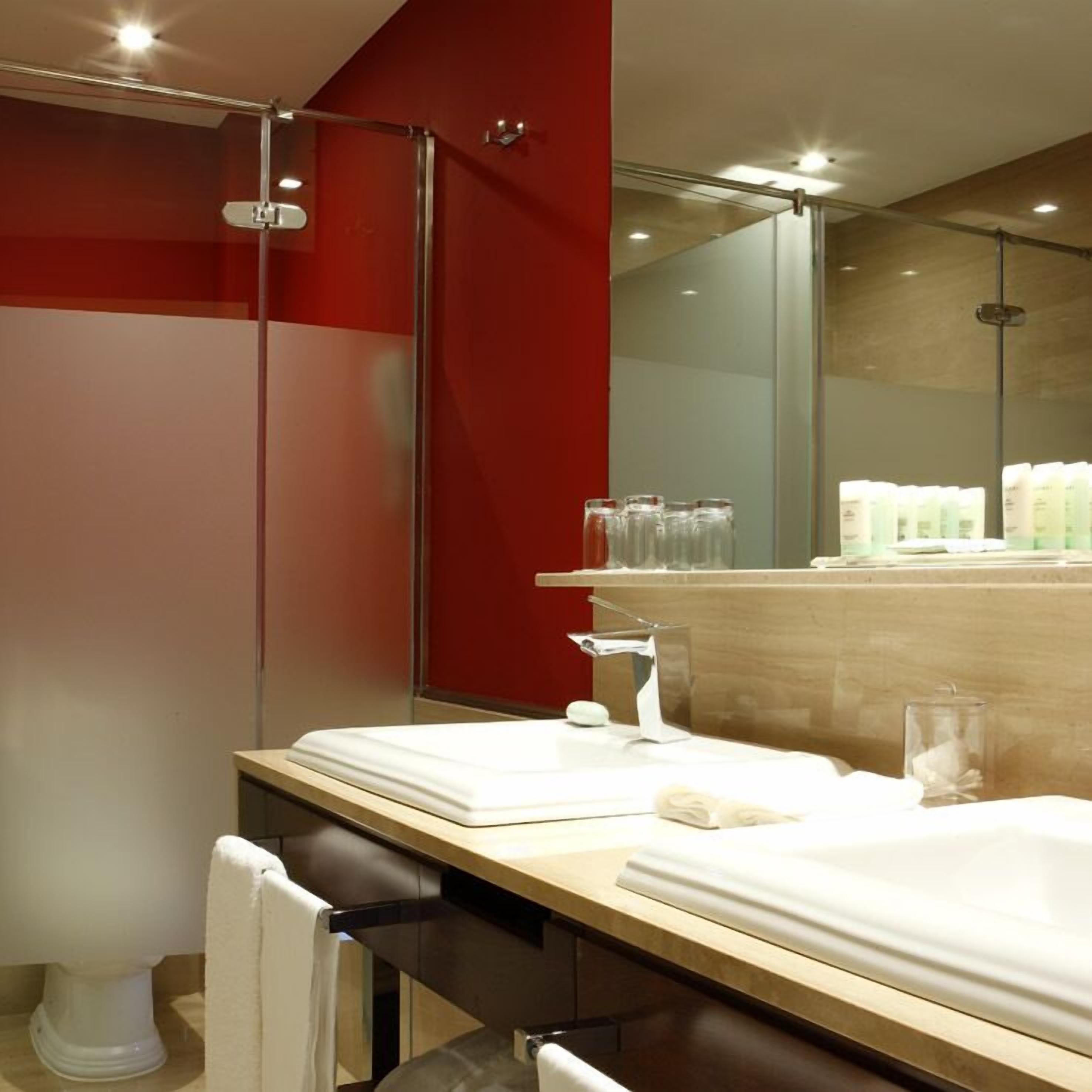 free toiletries, hair dryer, dressing gowns, slippers