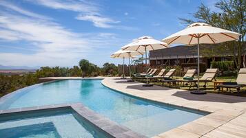 2 buitenzwembaden, parasols voor strand/zwembad