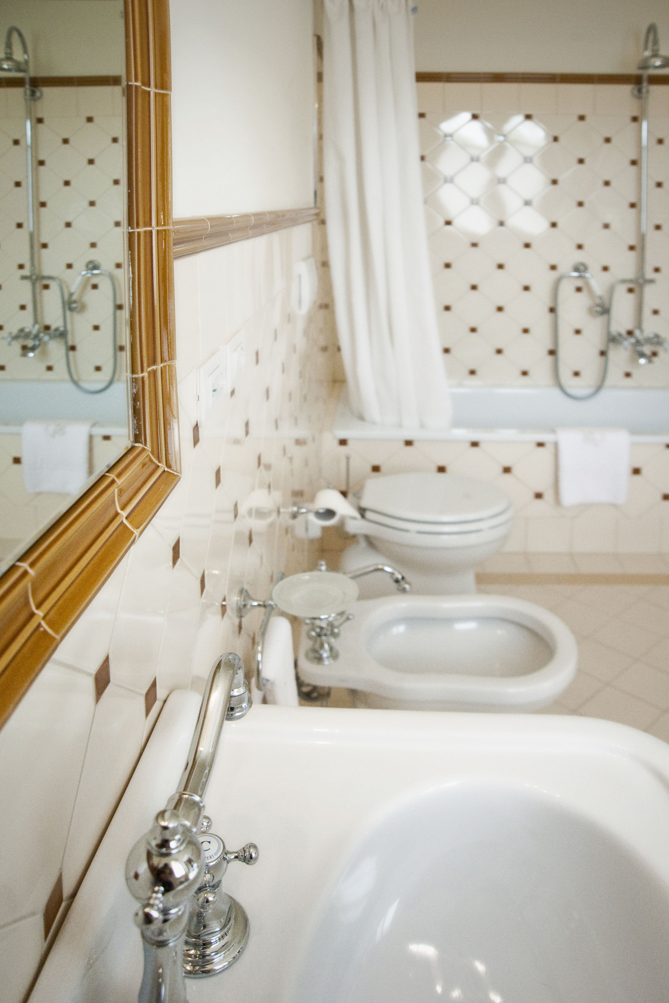 free toiletries, hair dryer, slippers, bidet