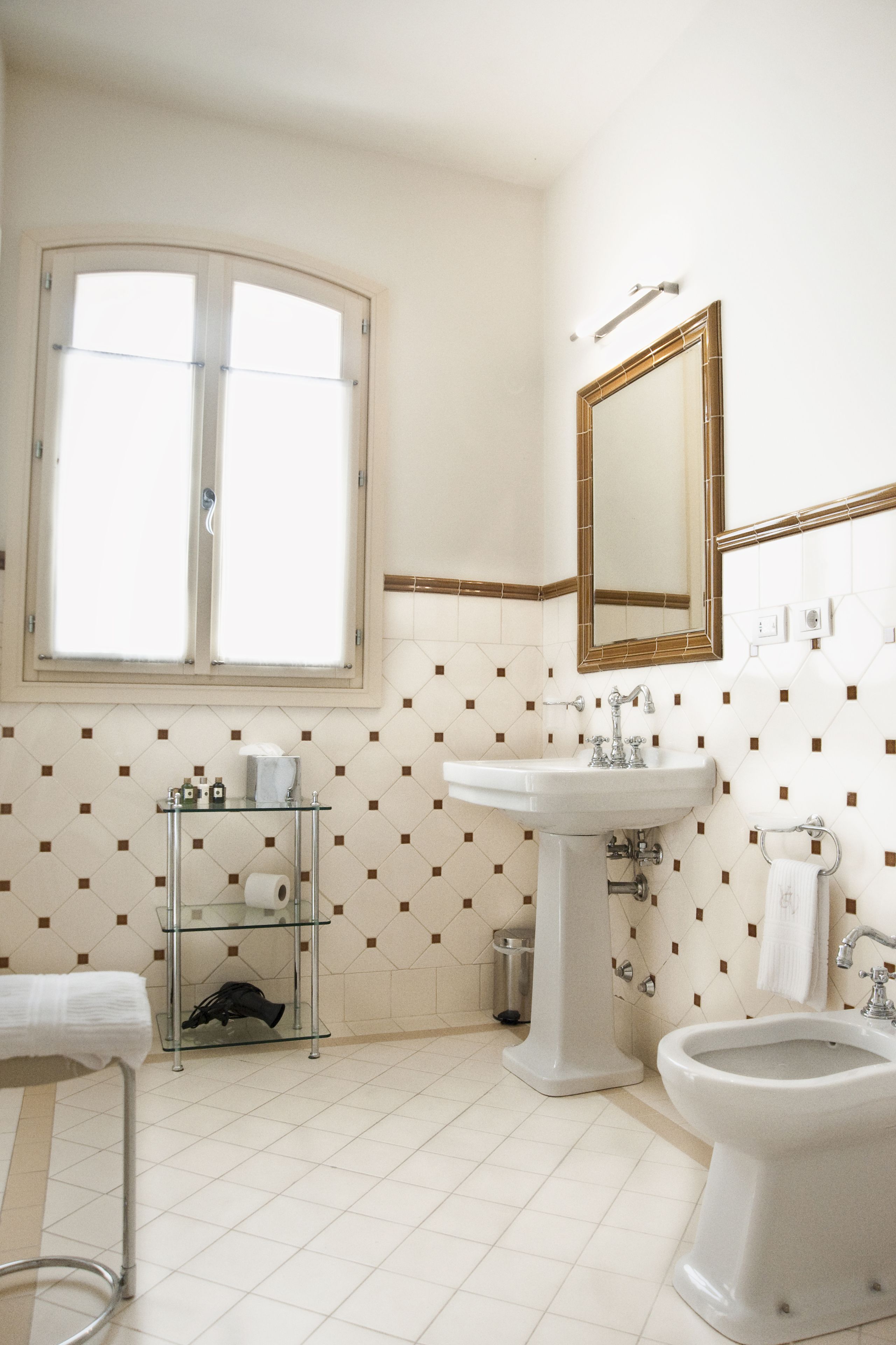 free toiletries, hair dryer, slippers, bidet