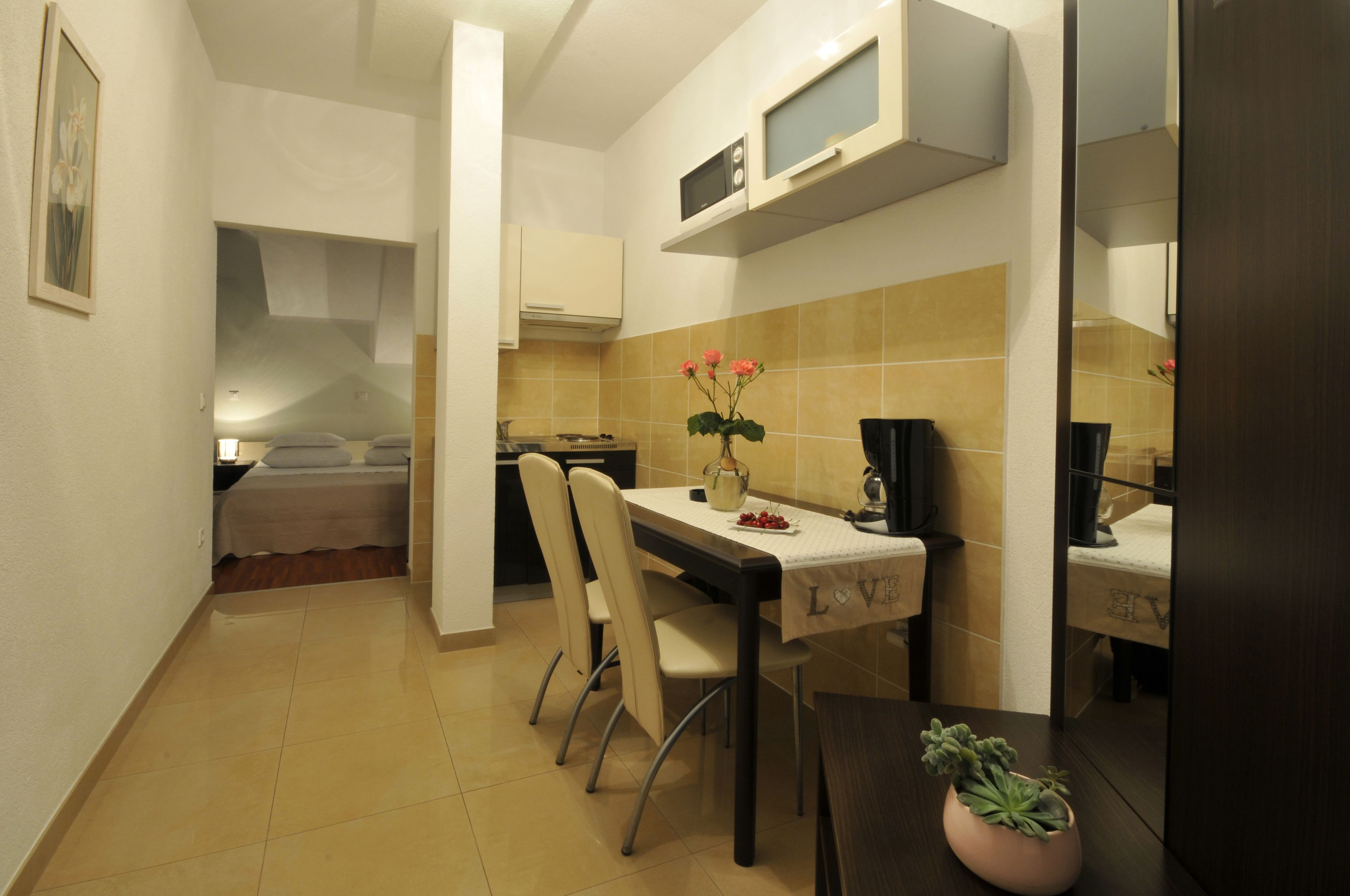 standard apartment, balcony | private kitchen | fridge, coffee/tea maker, electric kettle