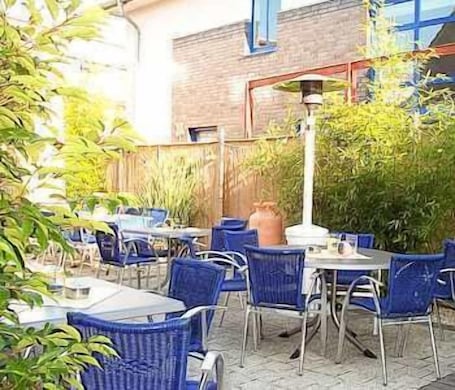 Terraza o patio. Hotel Veltrup