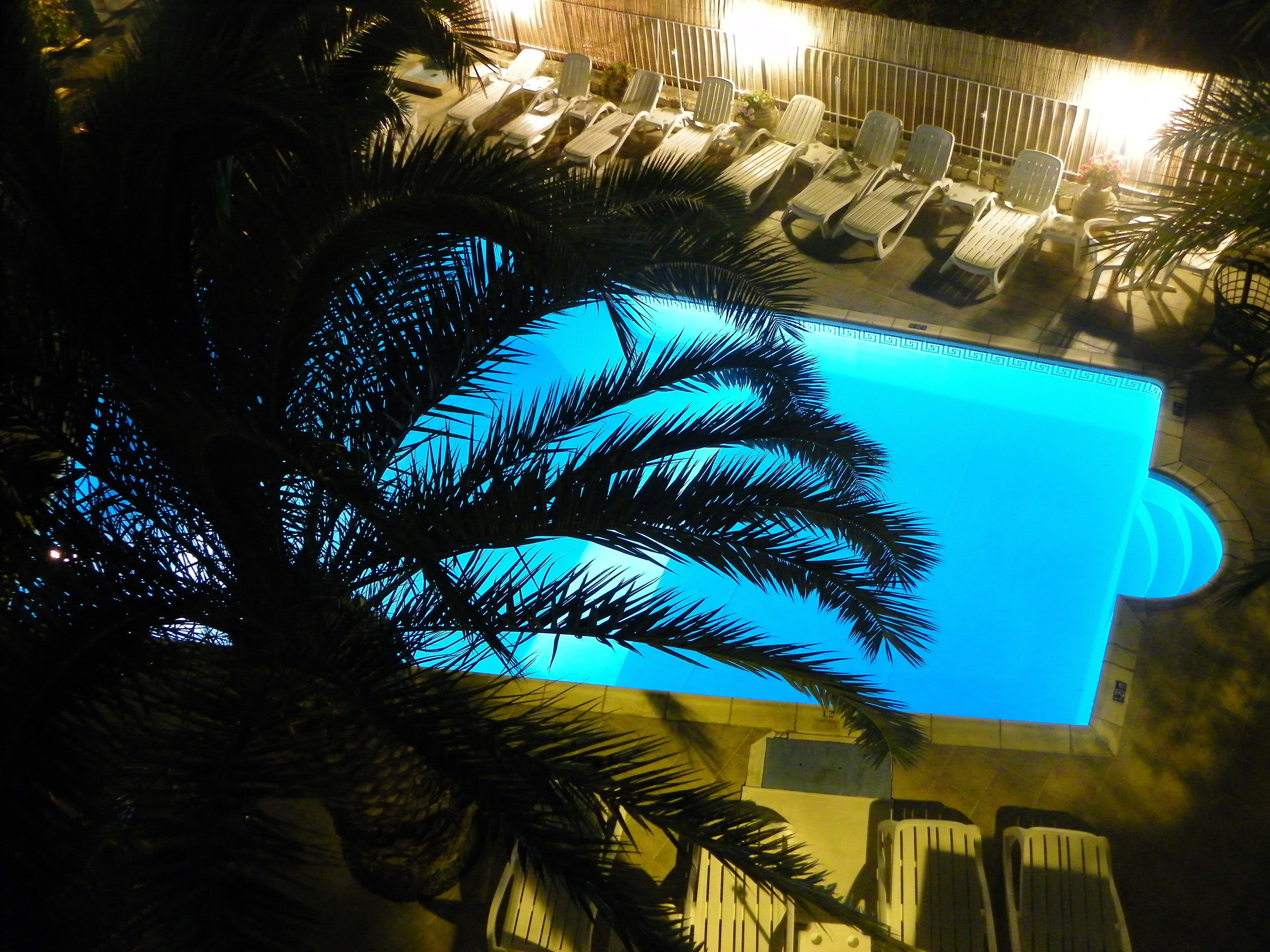 Seasonal outdoor pool, pool umbrellas, sun loungers