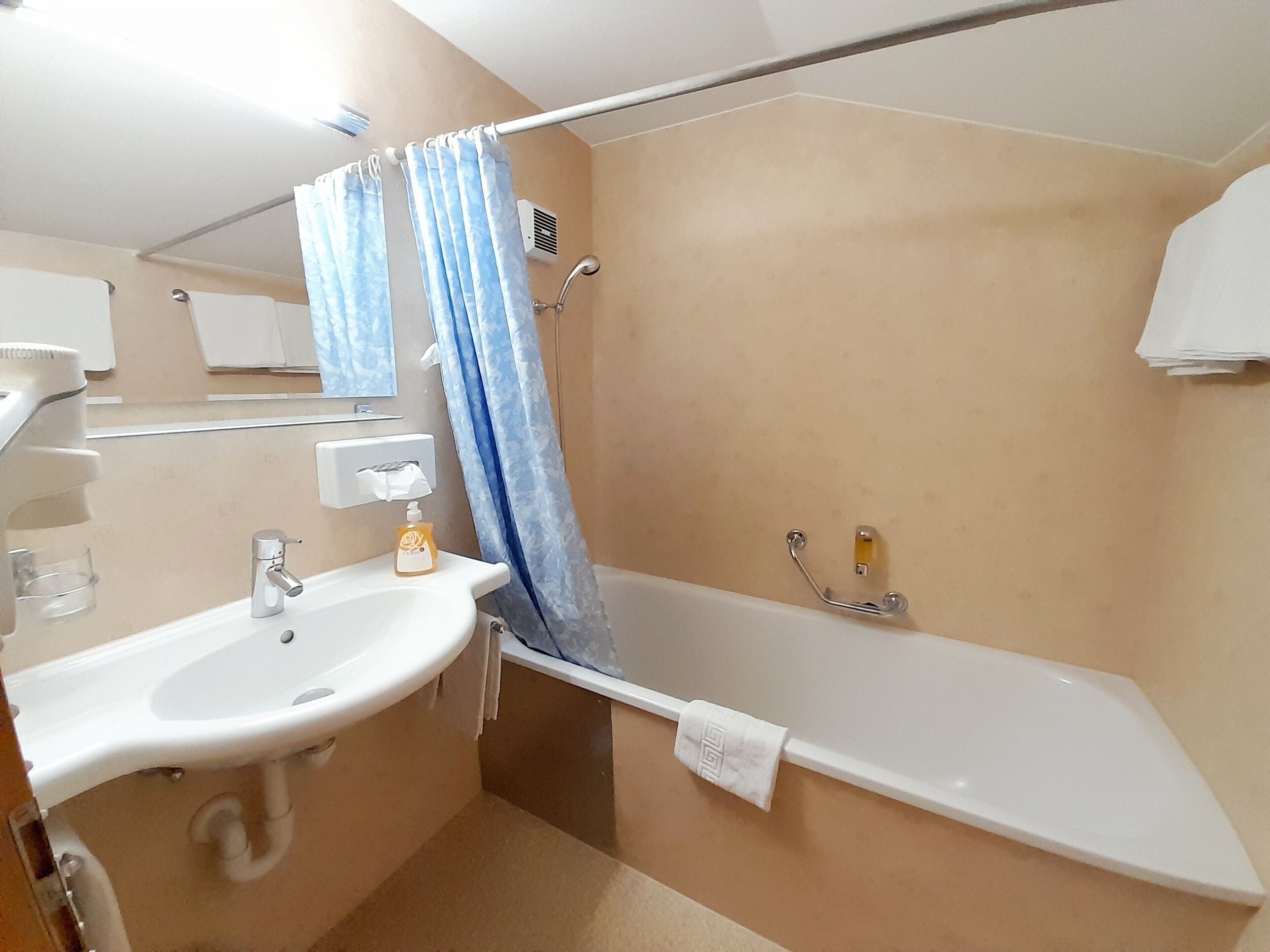 panoramic apartment, balcony, mountain view | bathroom | free toiletries, hair dryer, towels