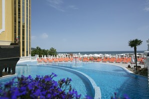 Innendørsbasseng, sesongbasert utendørsbasseng og bassengparasoller