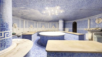 Sauna, steam room, Turkish bath, body treatments, aromatherapy, facials