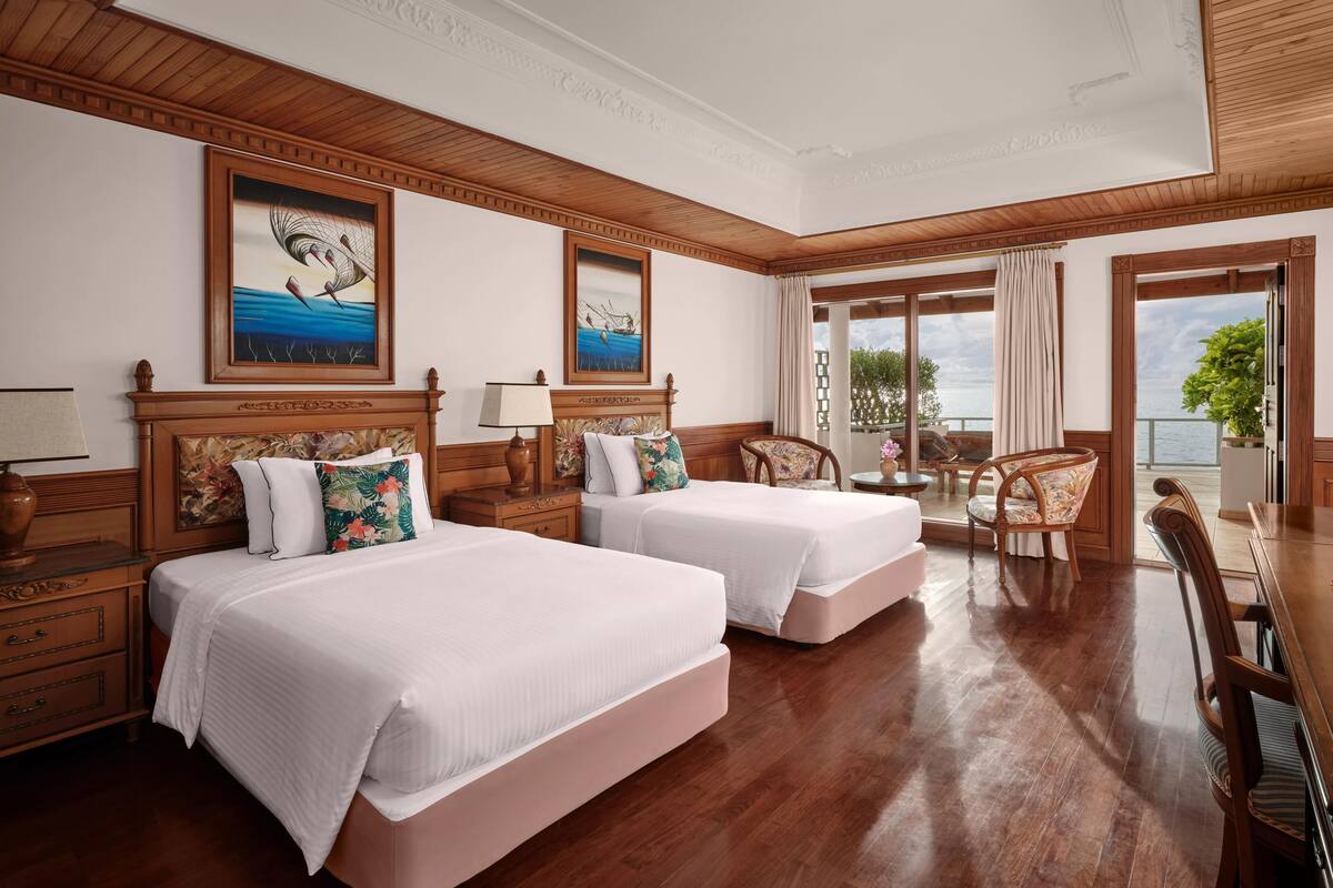 executive suite, 2 double beds (two bedroom overwater suite) | beach/ocean view